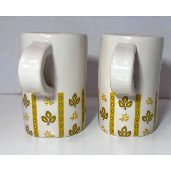 VTG Rae Dunn Espresso Cup SIP Leaf Pattern 3” Set of 2 Matching Floral - Picture 6 of 7